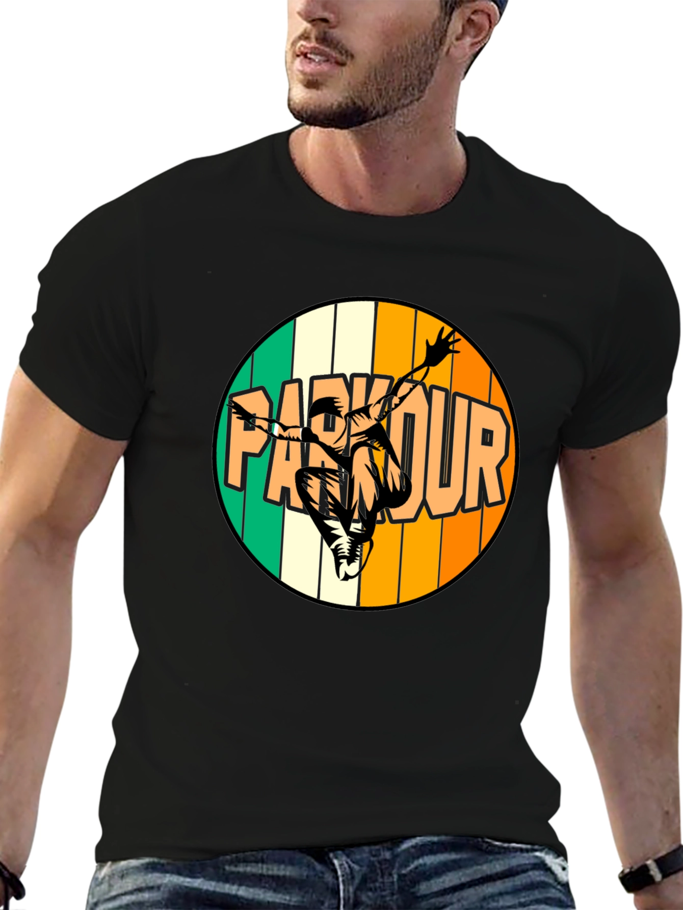 Parkour T-Shirt - Black Graphic Tee