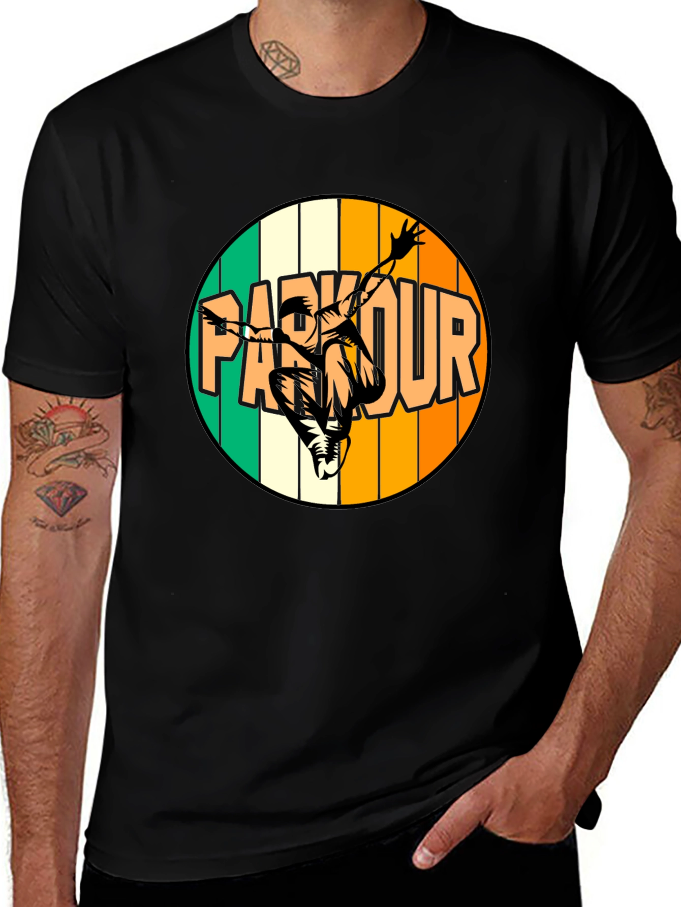 Parkour T-Shirt - Black Graphic Tee