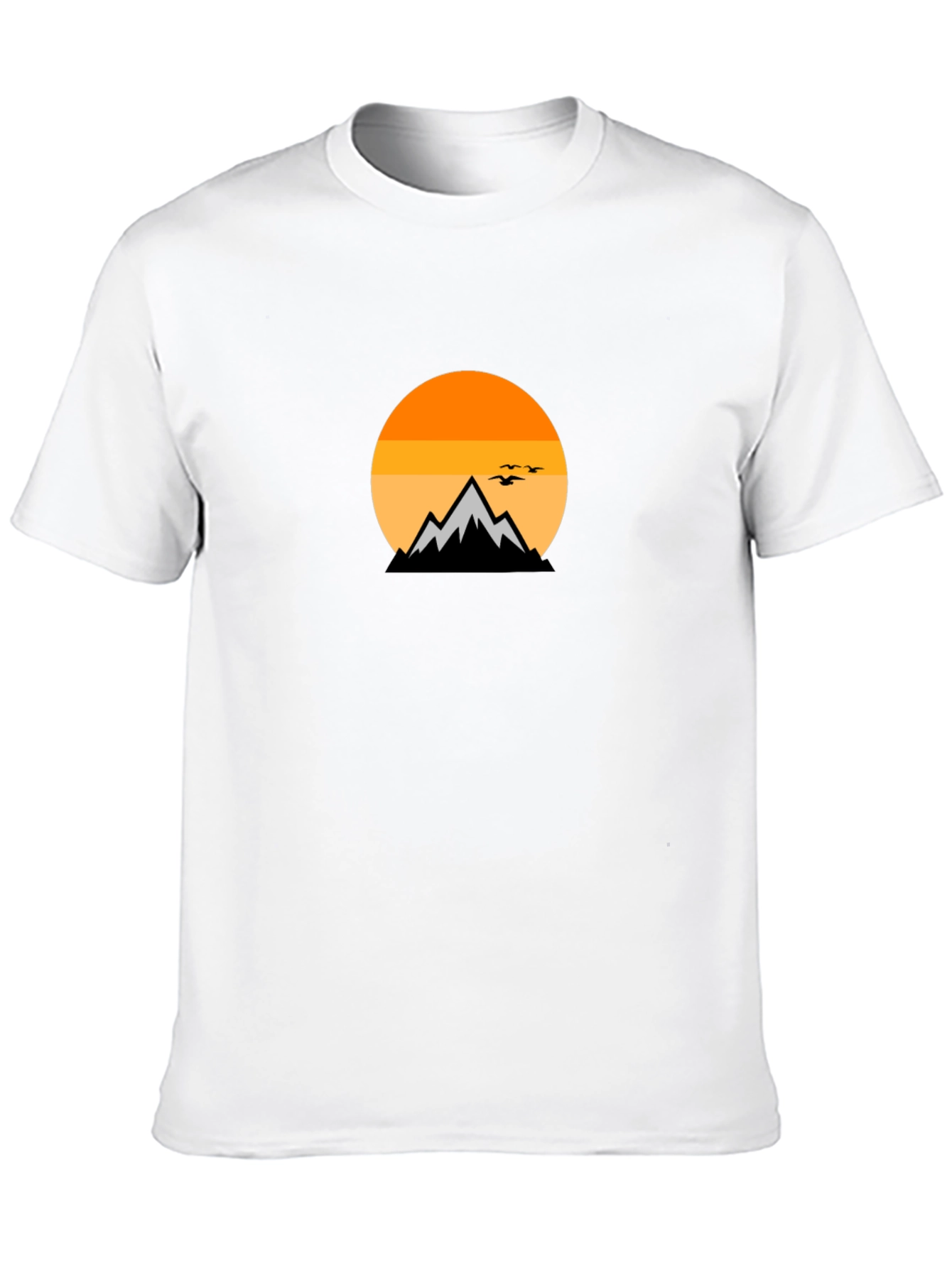 Mountain Sunset Graphic Tee - Black Cotton Comfort