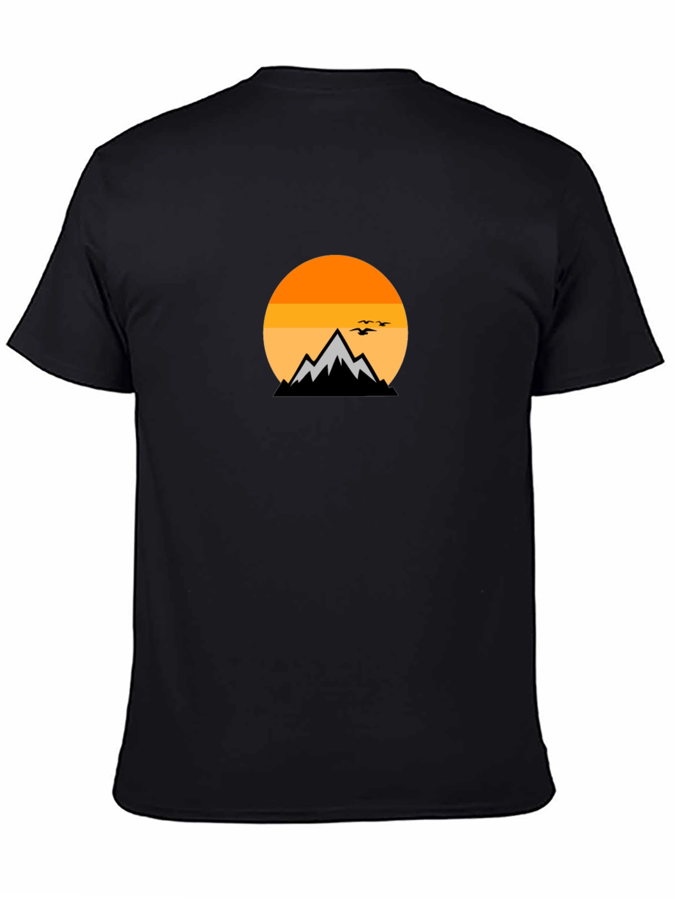 Mountain Sunset Graphic Tee - Black Cotton Comfort