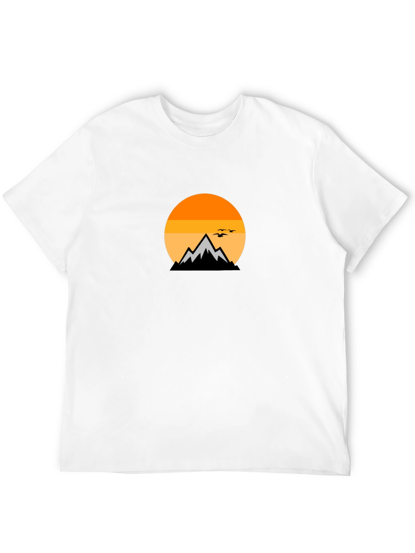 Mountain Sunset Graphic Tee - Black Cotton Comfort