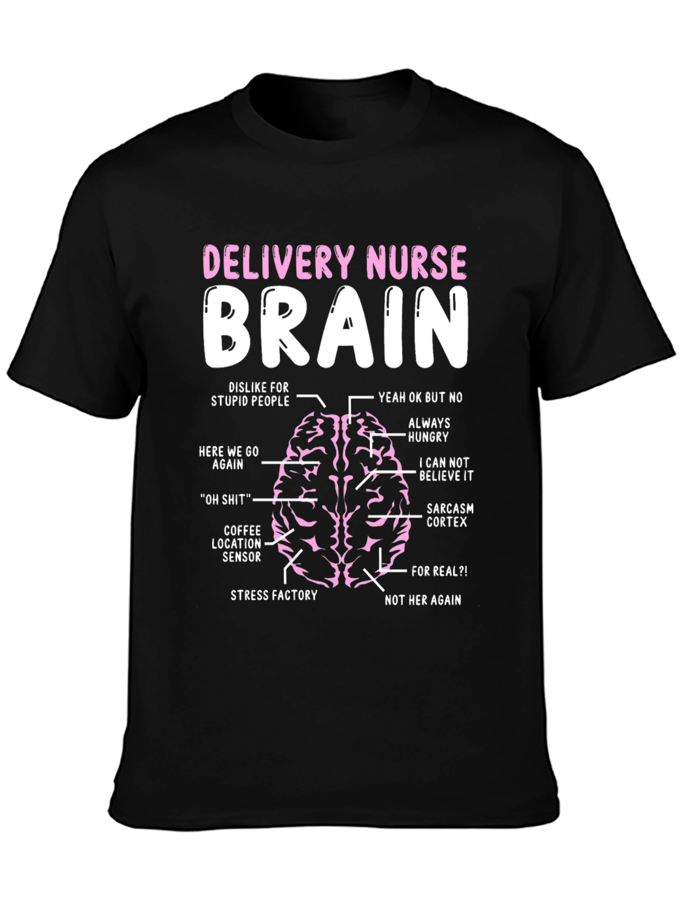 Delivery Nurse Brain Diagram T-Shirt