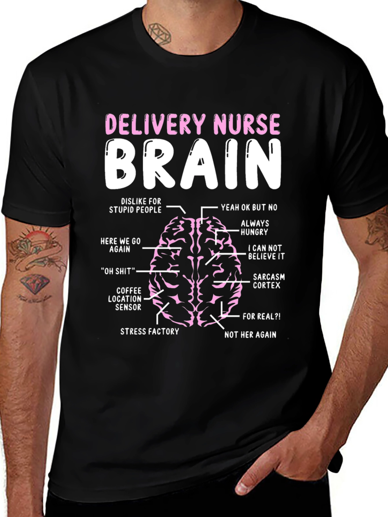 Delivery Nurse Brain Diagram T-Shirt