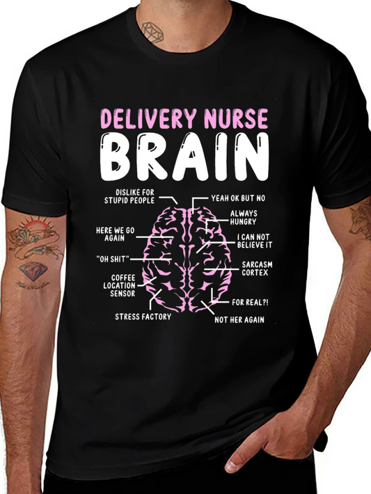 Delivery Nurse Brain Diagram T-Shirt
