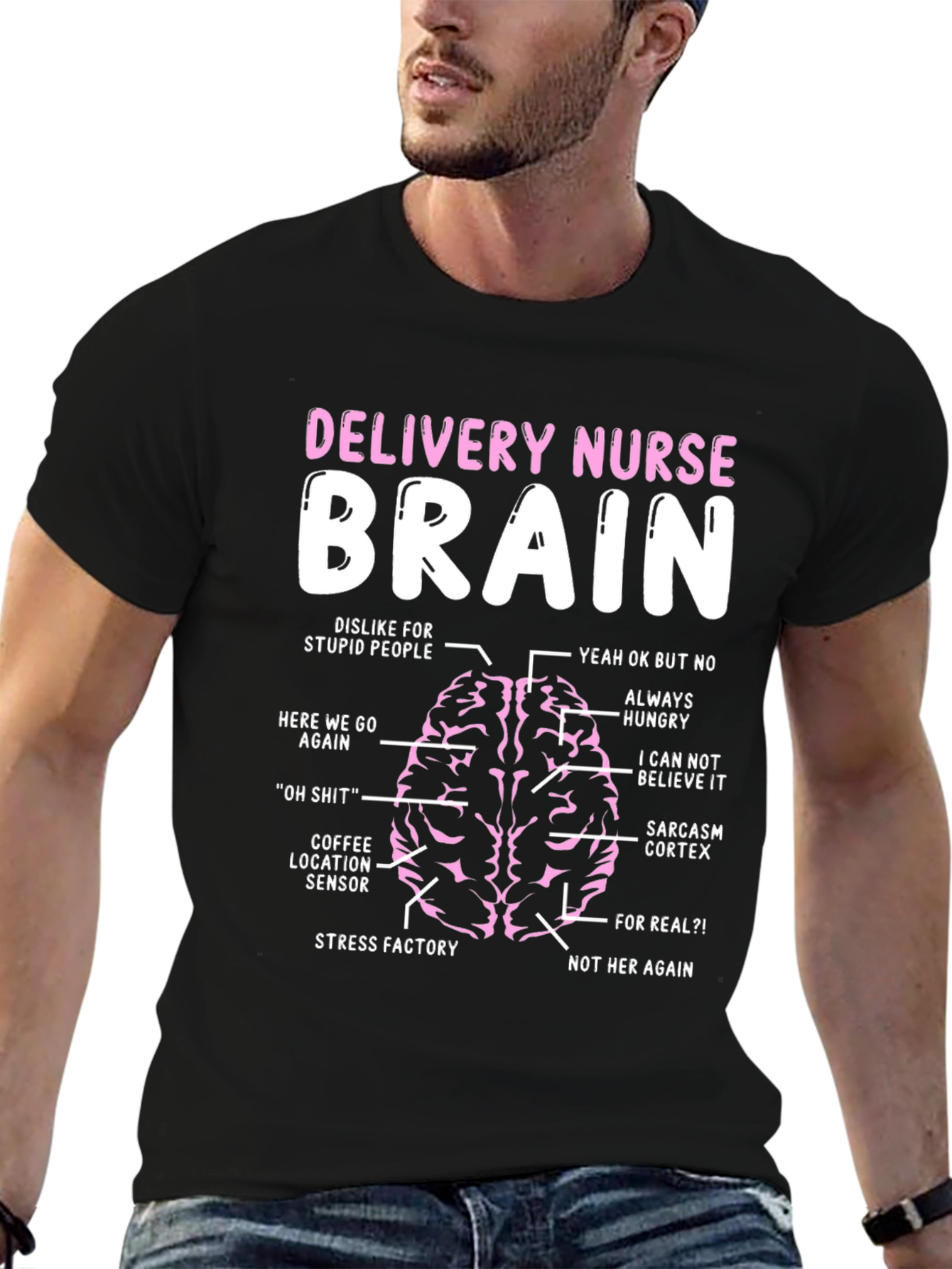 Delivery Nurse Brain Diagram T-Shirt