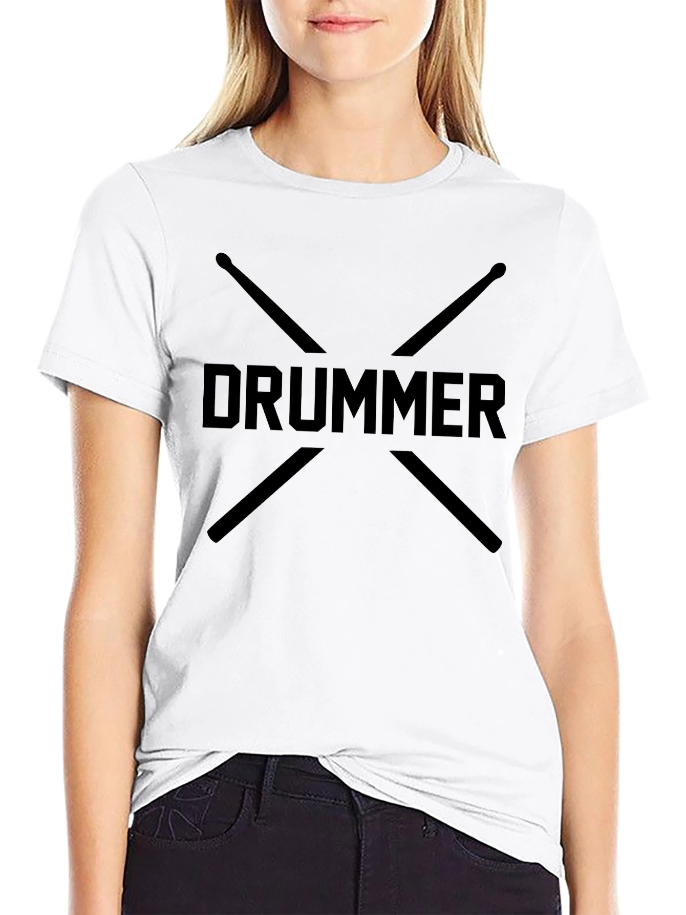 Drummer T-Shirt - Crossed Drumsticks Graphic Tee
