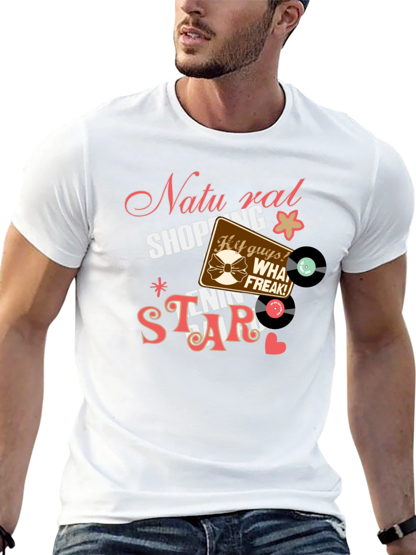 Natural Shopping Tennis Star Black T-Shirt