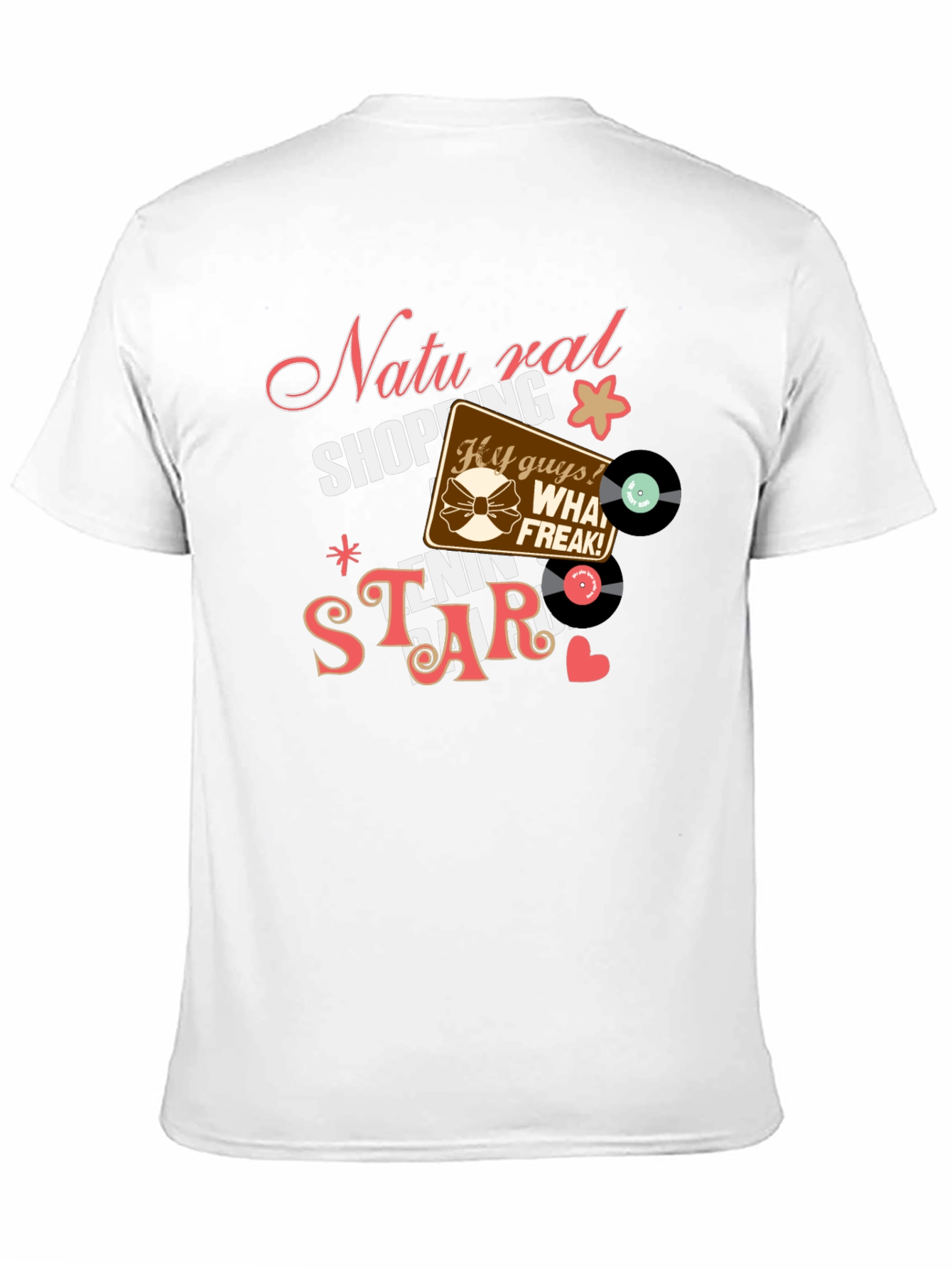 Natural Shopping Tennis Star Black T-Shirt