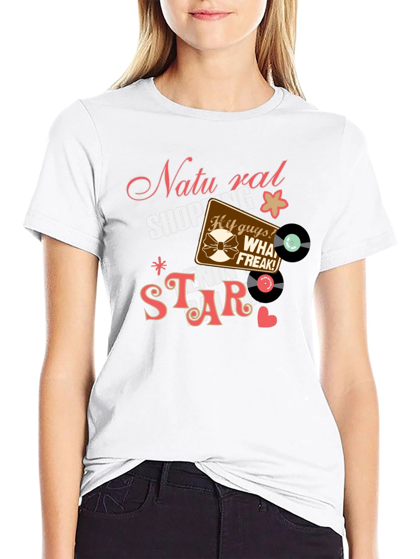 Natural Shopping Tennis Star Black T-Shirt