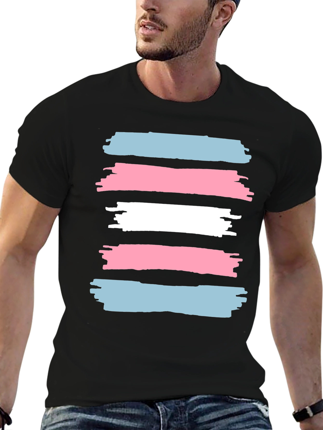 Transgender Pride Brush Stroke Graphic Tee