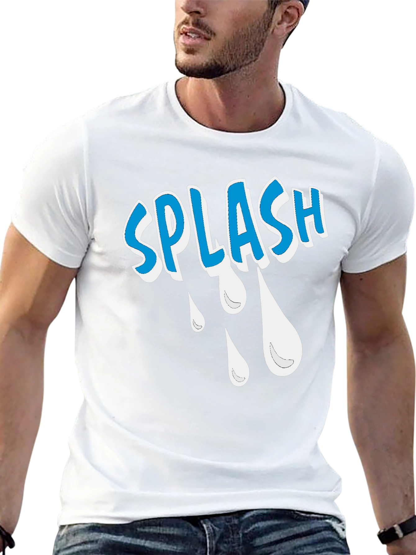 Splash Graphic Tee - Cool Design Black Cotton T-Shirt