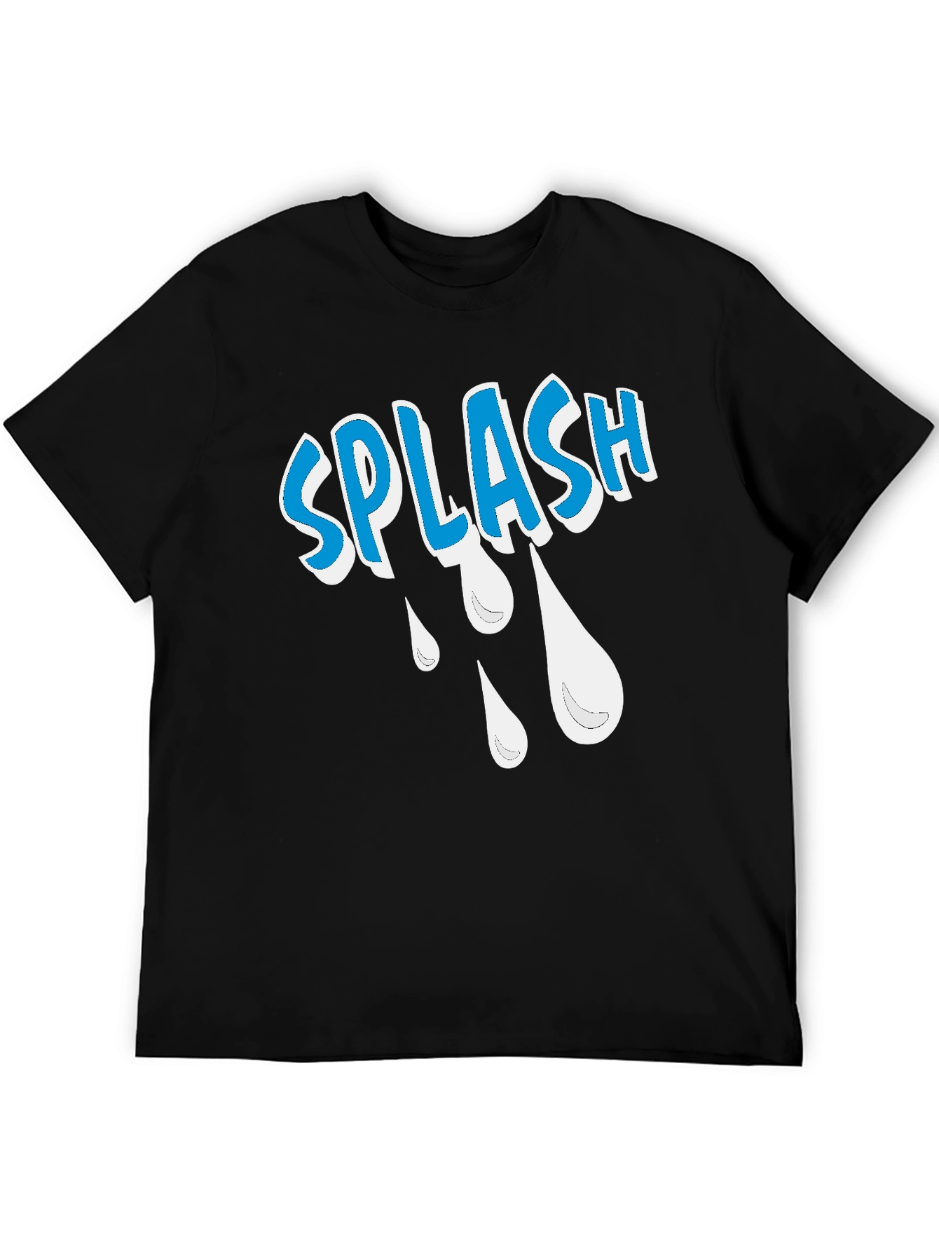 Splash Graphic Tee - Cool Design Black Cotton T-Shirt