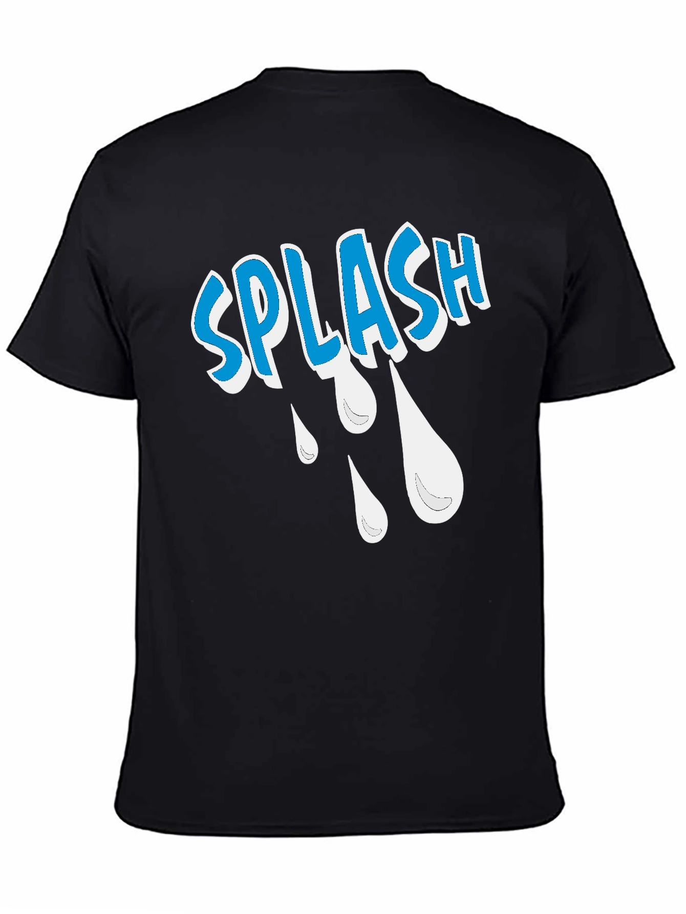 Splash Graphic Tee - Cool Design Black Cotton T-Shirt