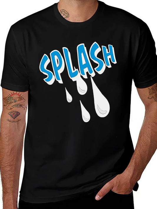 Splash Graphic Tee - Cool Design Black Cotton T-Shirt