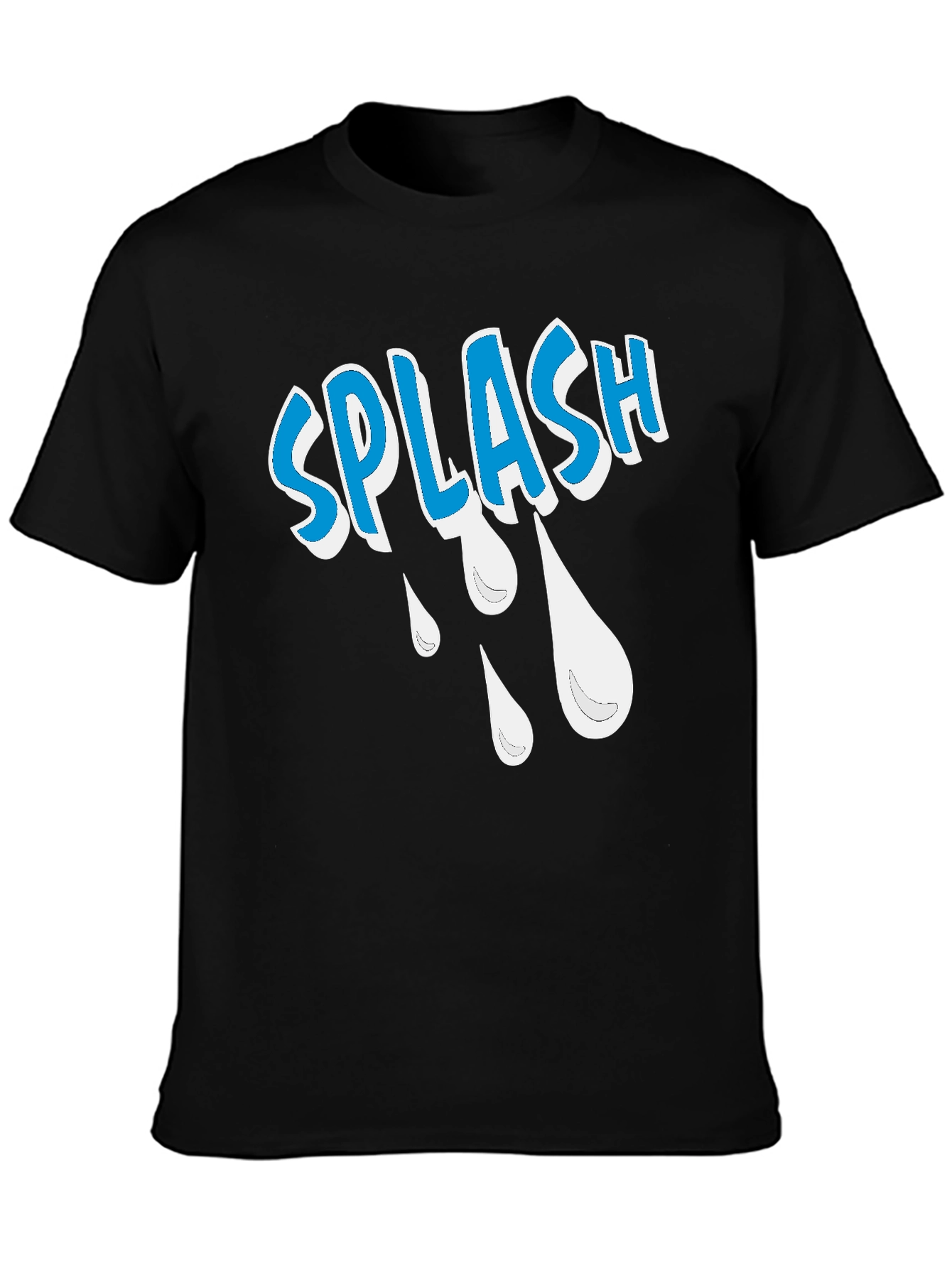 Splash Graphic Tee - Cool Design Black Cotton T-Shirt