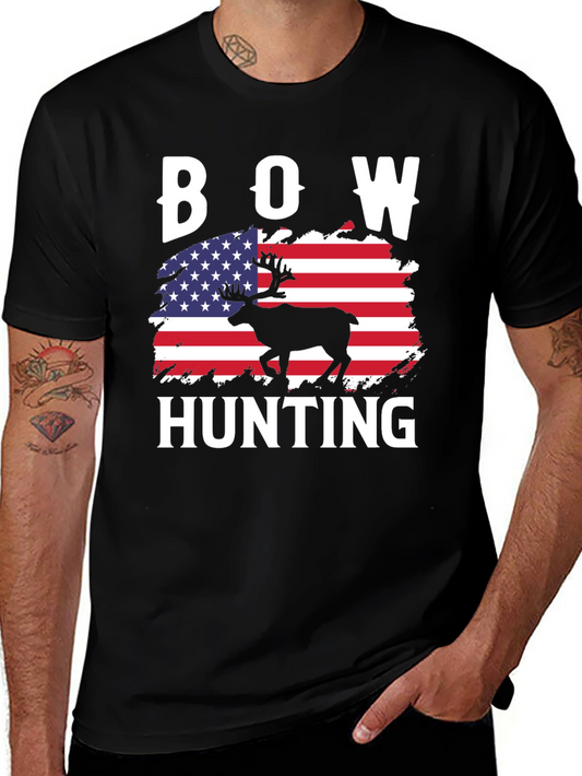 Bow Hunting American Flag T-Shirt