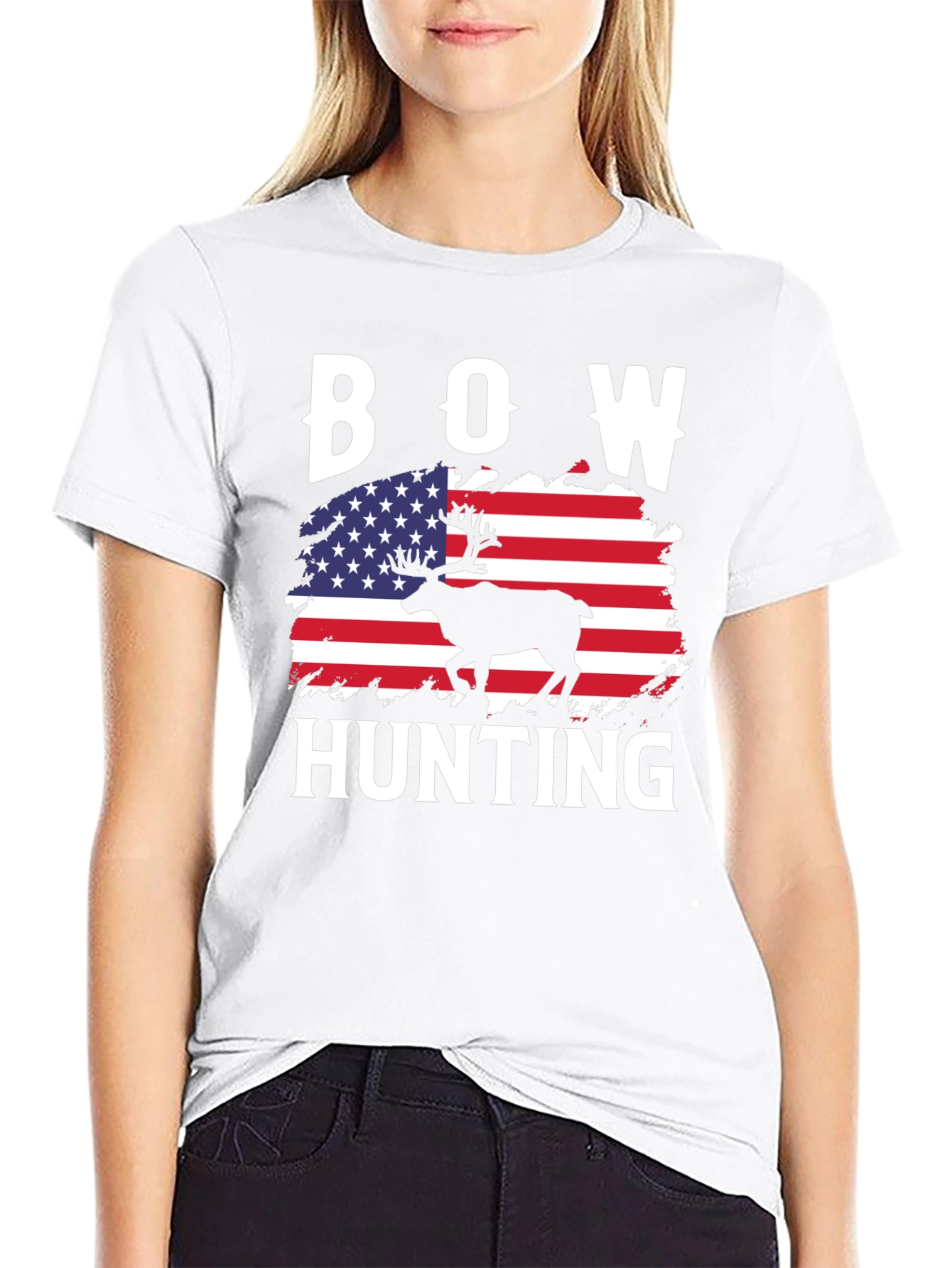 Bow Hunting American Flag T-Shirt