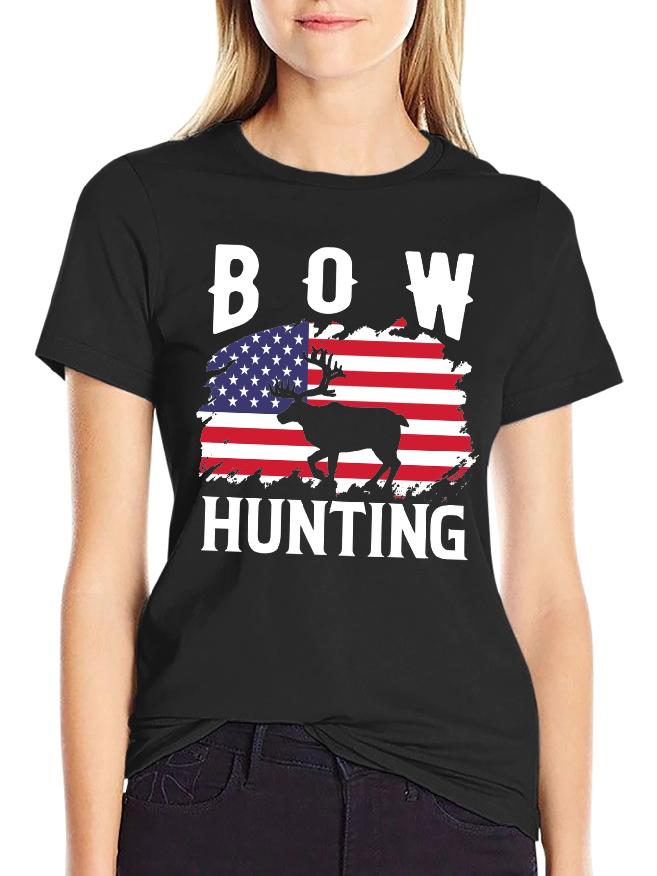 Bow Hunting American Flag T-Shirt