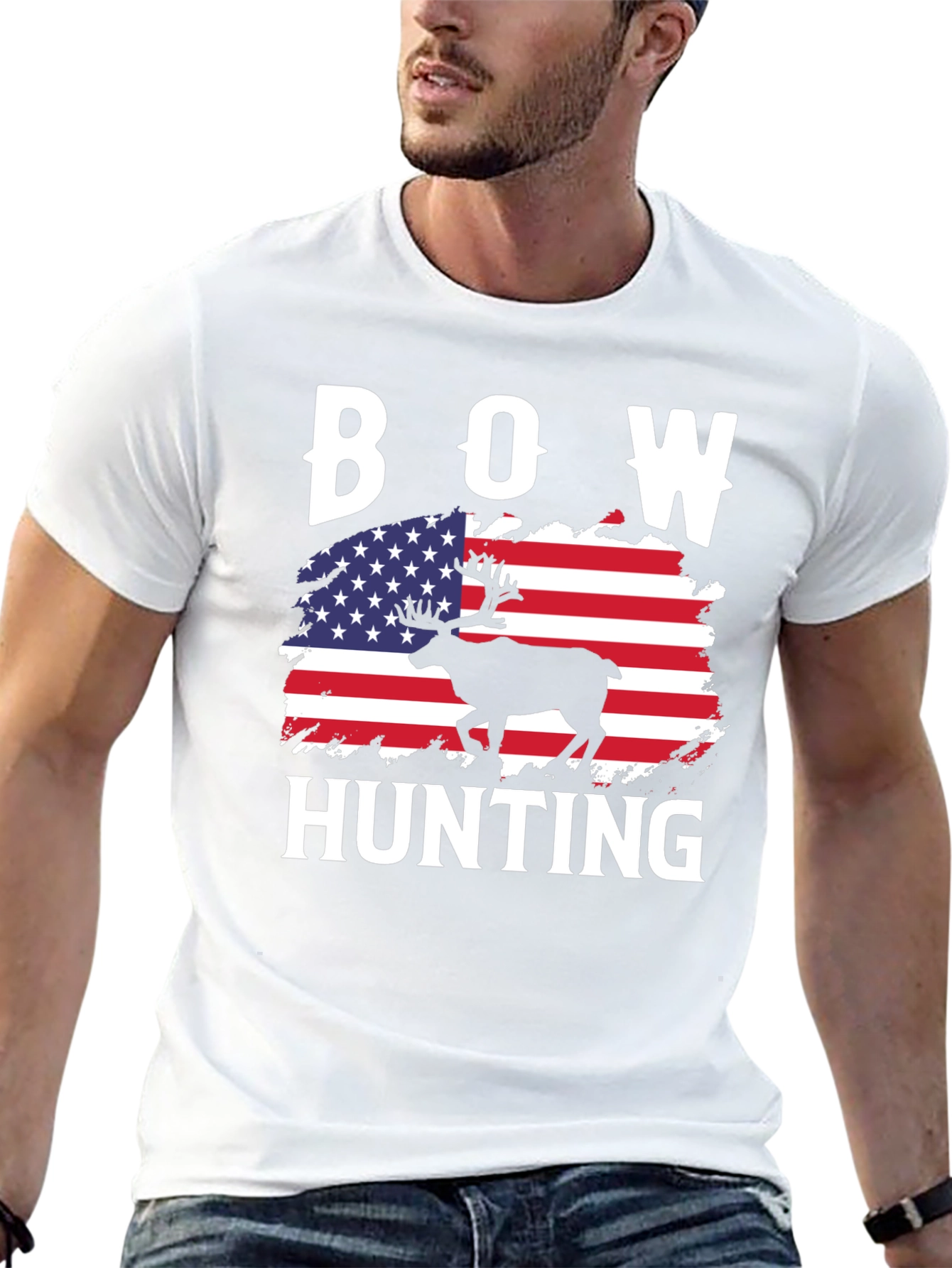 Bow Hunting American Flag T-Shirt