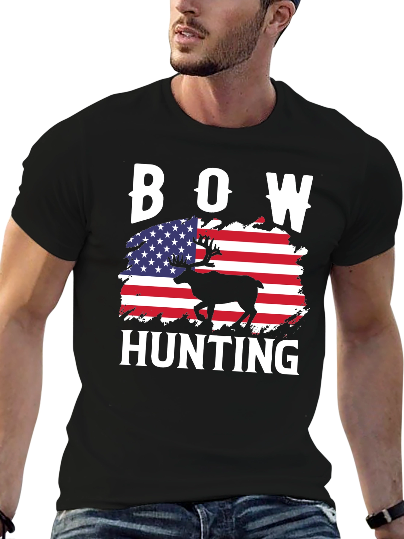 Bow Hunting American Flag T-Shirt