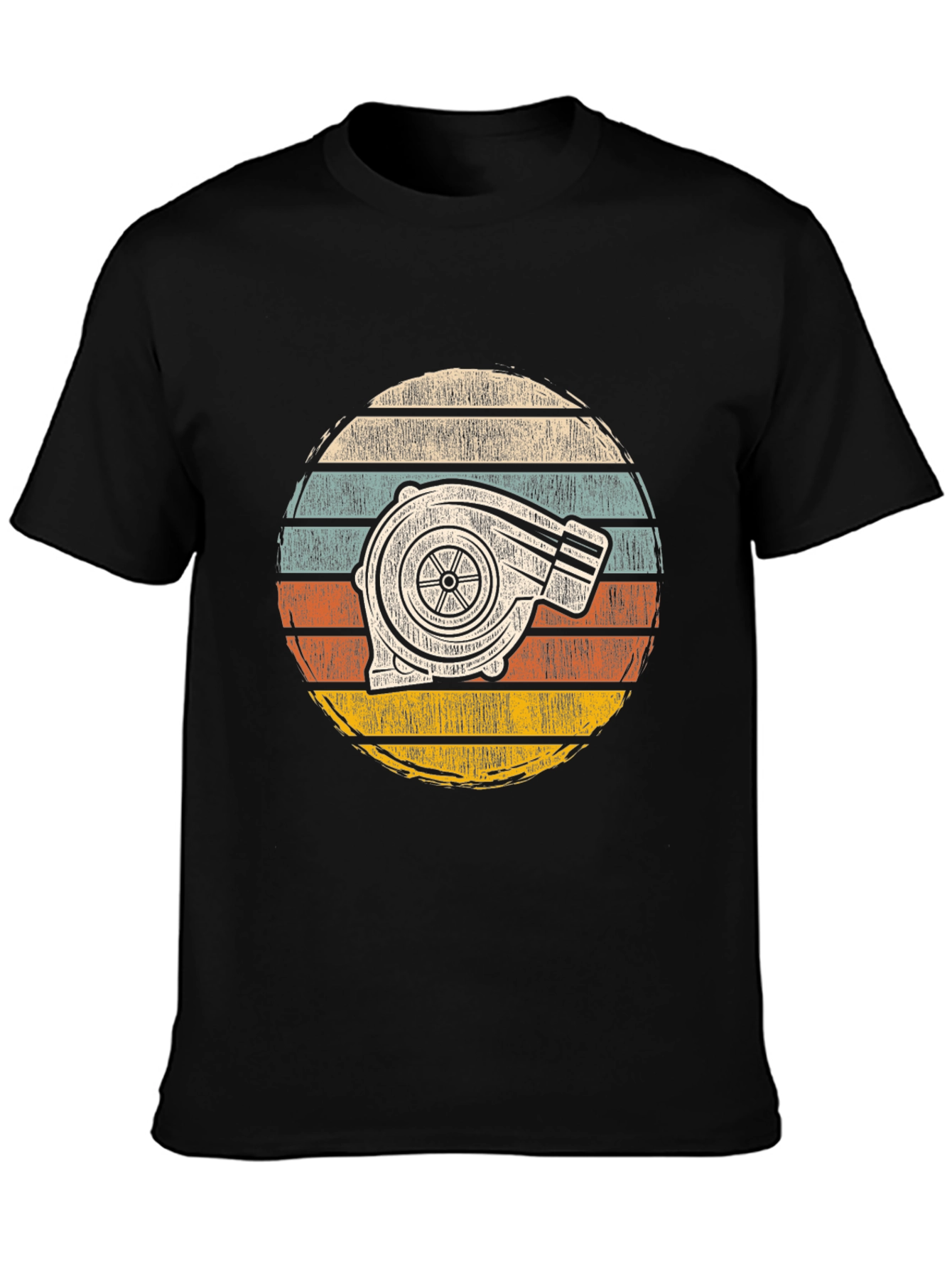 Turbocharged Sunset Tee - Retro Automotive Style