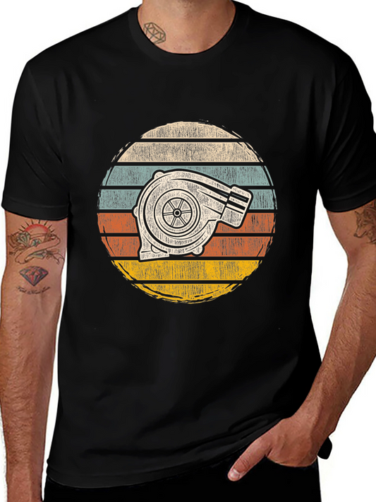 Turbocharged Sunset Tee - Retro Automotive Style