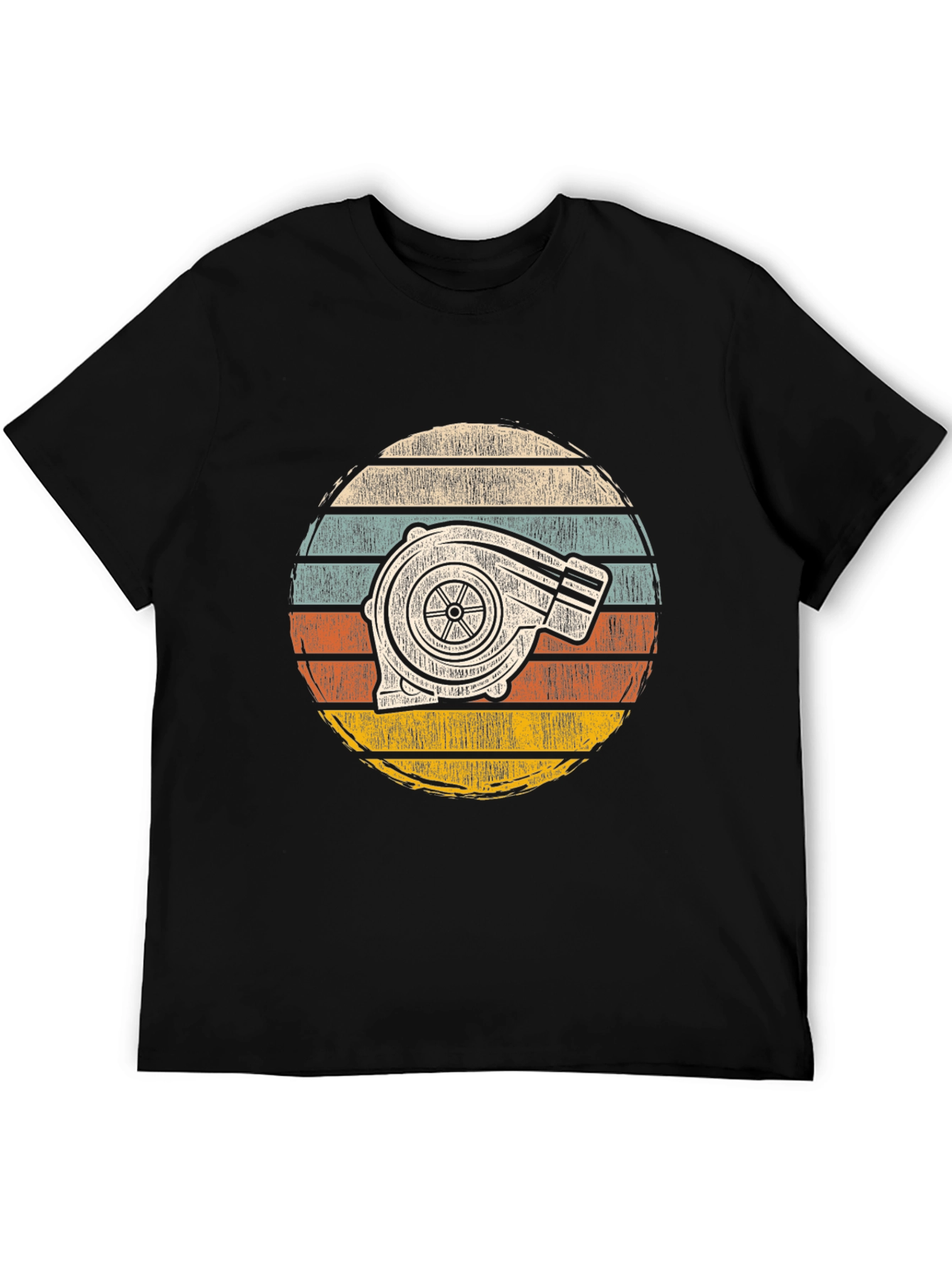 Turbocharged Sunset Tee - Retro Automotive Style