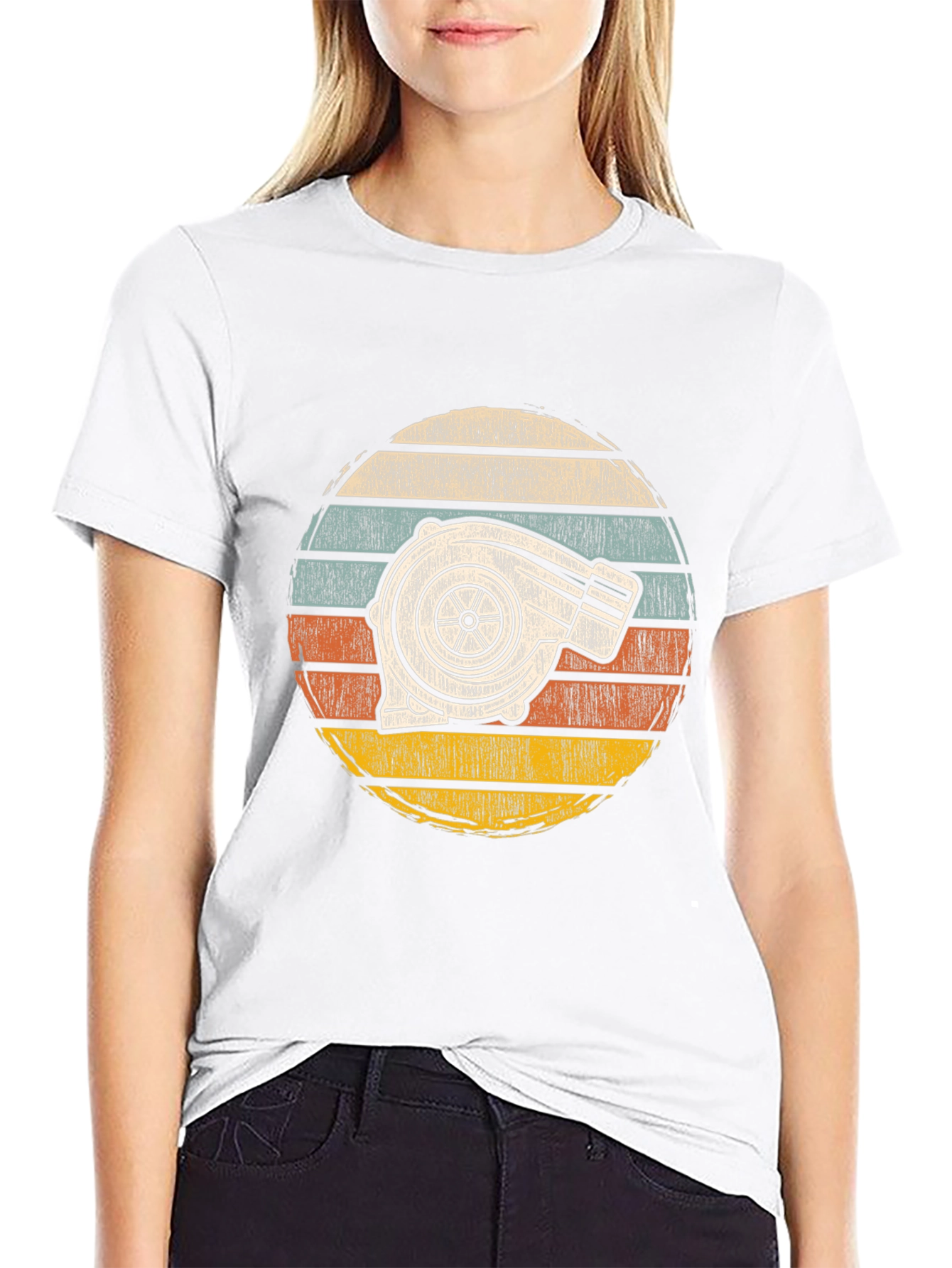 Turbocharged Sunset Tee - Retro Automotive Style