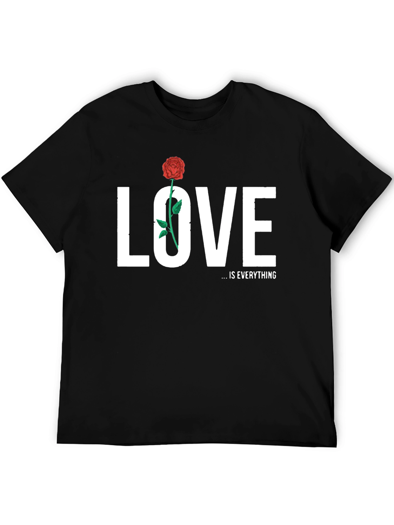 Love is Everything Rose Graphic Tee - Black