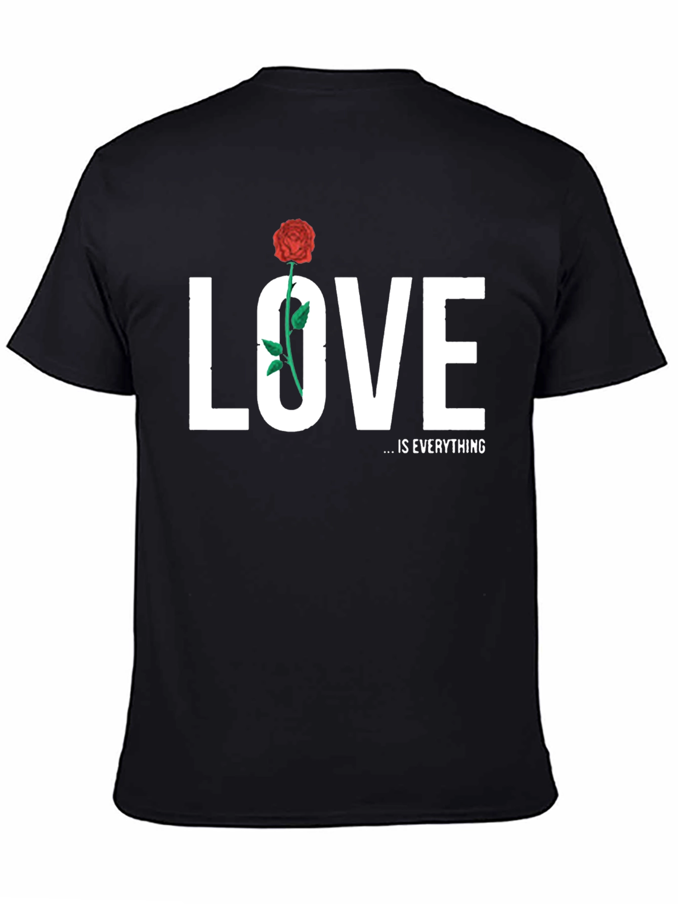 Love is Everything Rose Graphic Tee - Black