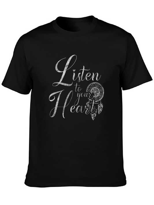 Listen To Your Heart Black Graphic Tee