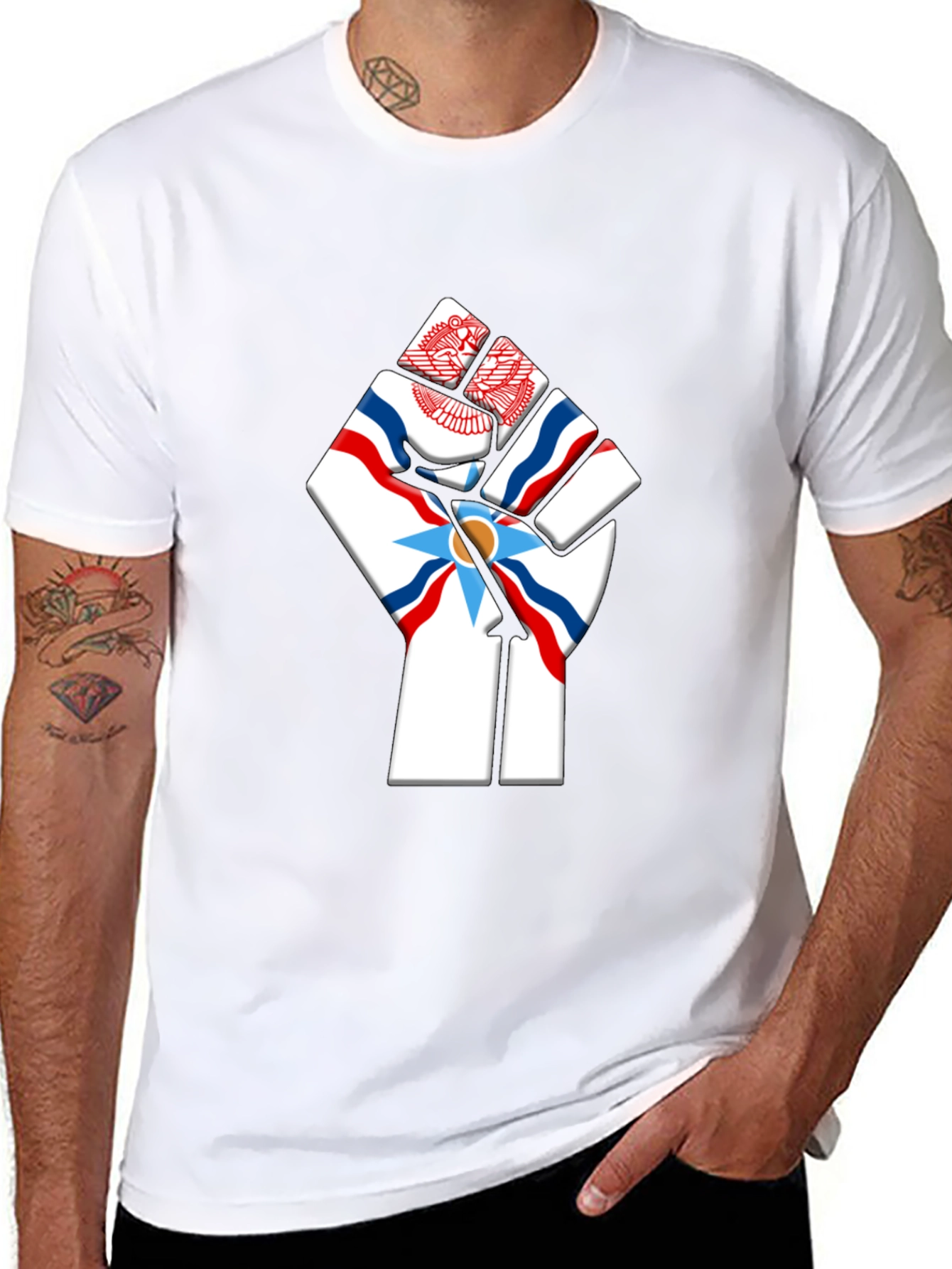 Assyrian Flag Fist T-Shirt