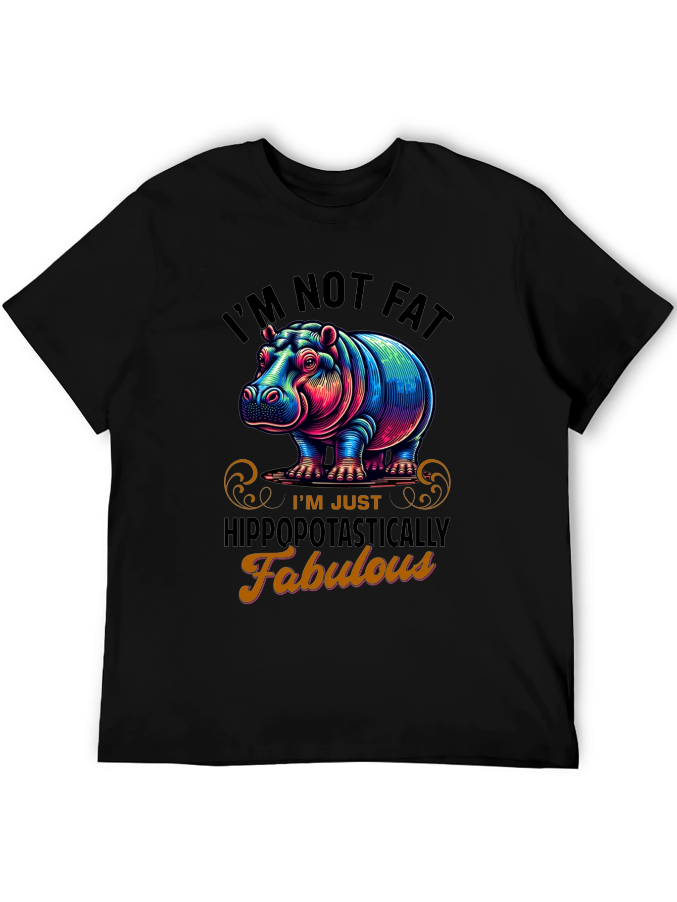 Hippo Fabulous Graphic Tee - Trendy Unisex T-Shirt