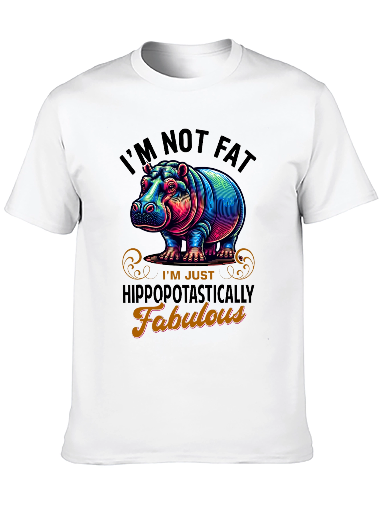 Hippo Fabulous Graphic Tee - Trendy Unisex T-Shirt