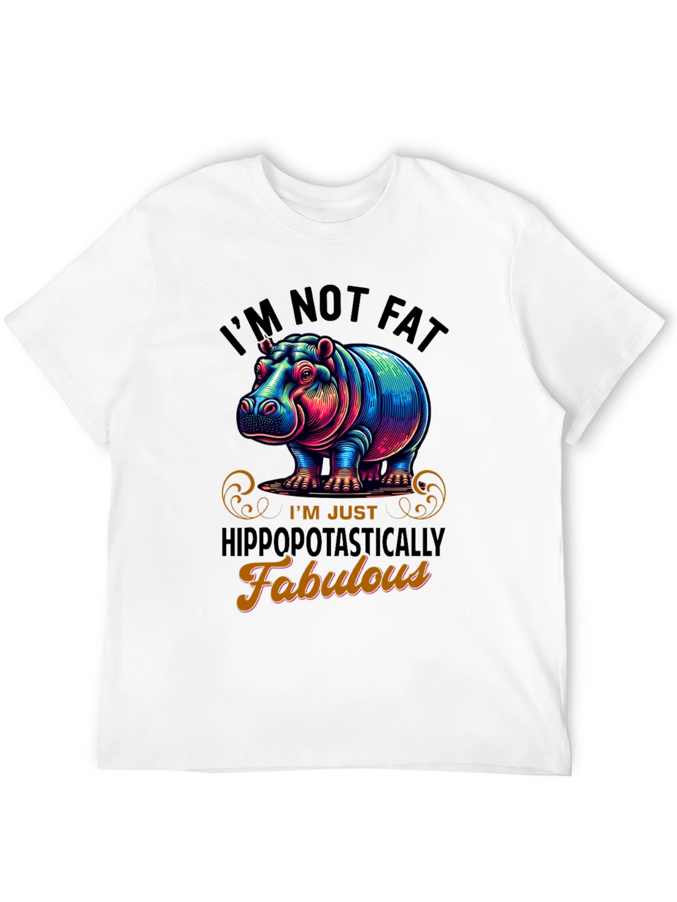 Hippo Fabulous Graphic Tee - Trendy Unisex T-Shirt