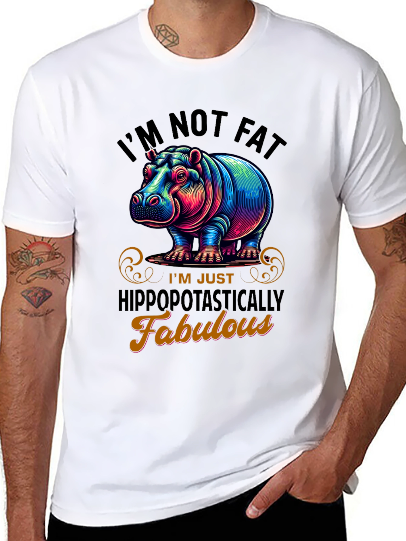 Hippo Fabulous Graphic Tee - Trendy Unisex T-Shirt