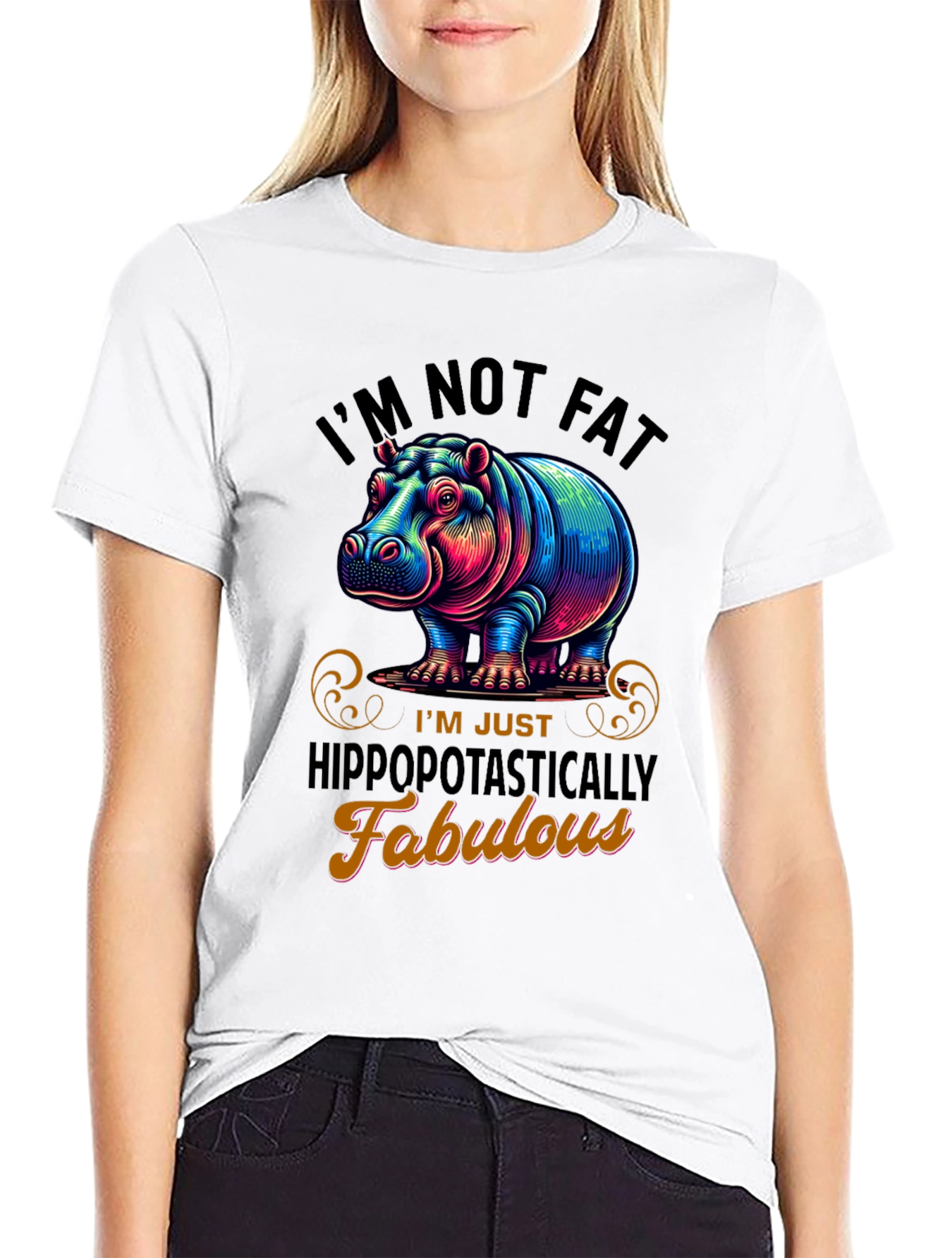 Hippo Fabulous Graphic Tee - Trendy Unisex T-Shirt