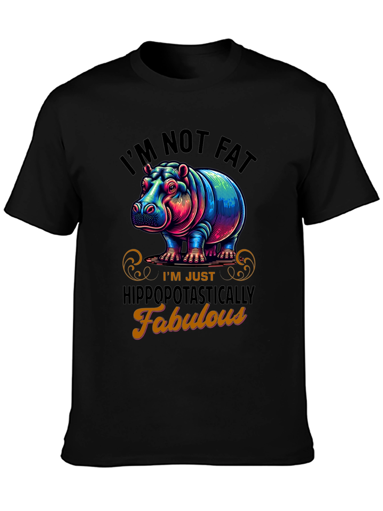 Hippo Fabulous Graphic Tee - Trendy Unisex T-Shirt