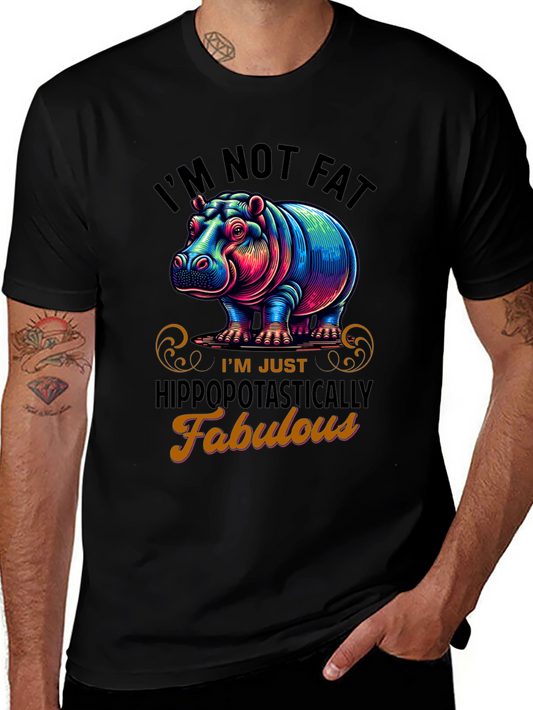Hippo Fabulous Graphic Tee - Trendy Unisex T-Shirt