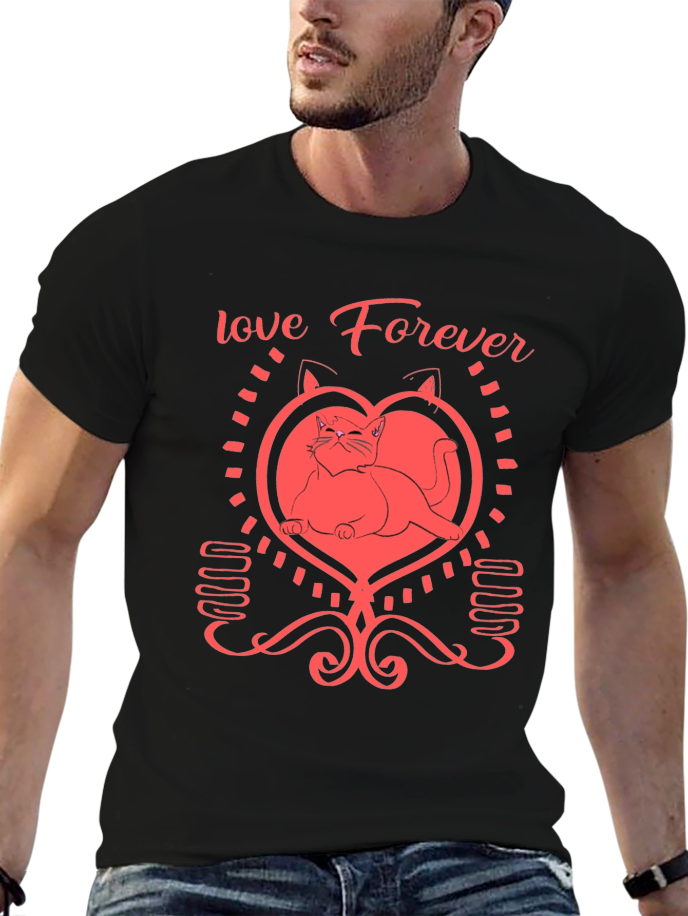 Love Forever Cat Graphic Tee