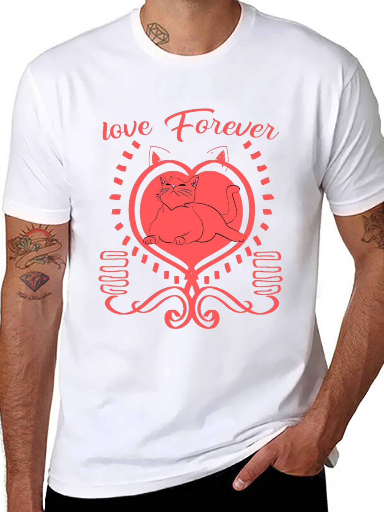 Love Forever Cat Graphic Tee