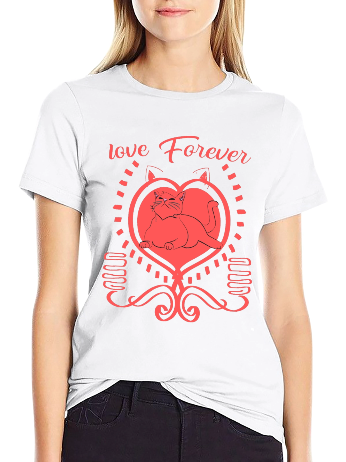 Love Forever Cat Graphic Tee