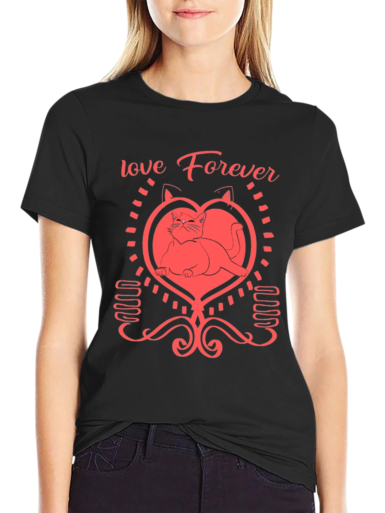 Love Forever Cat Graphic Tee