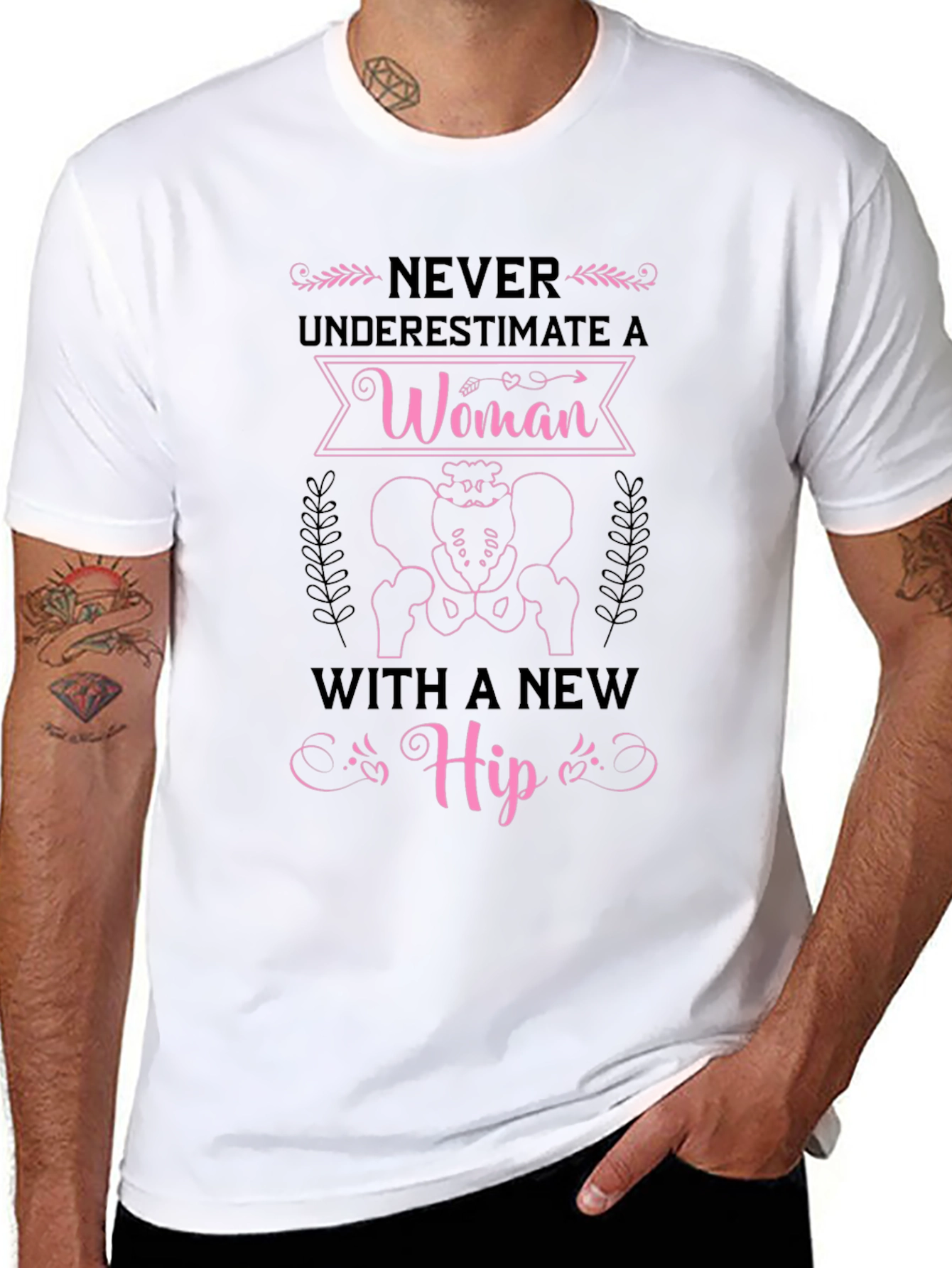Never Underestimate Woman with New Hip Funny T-Shirt
