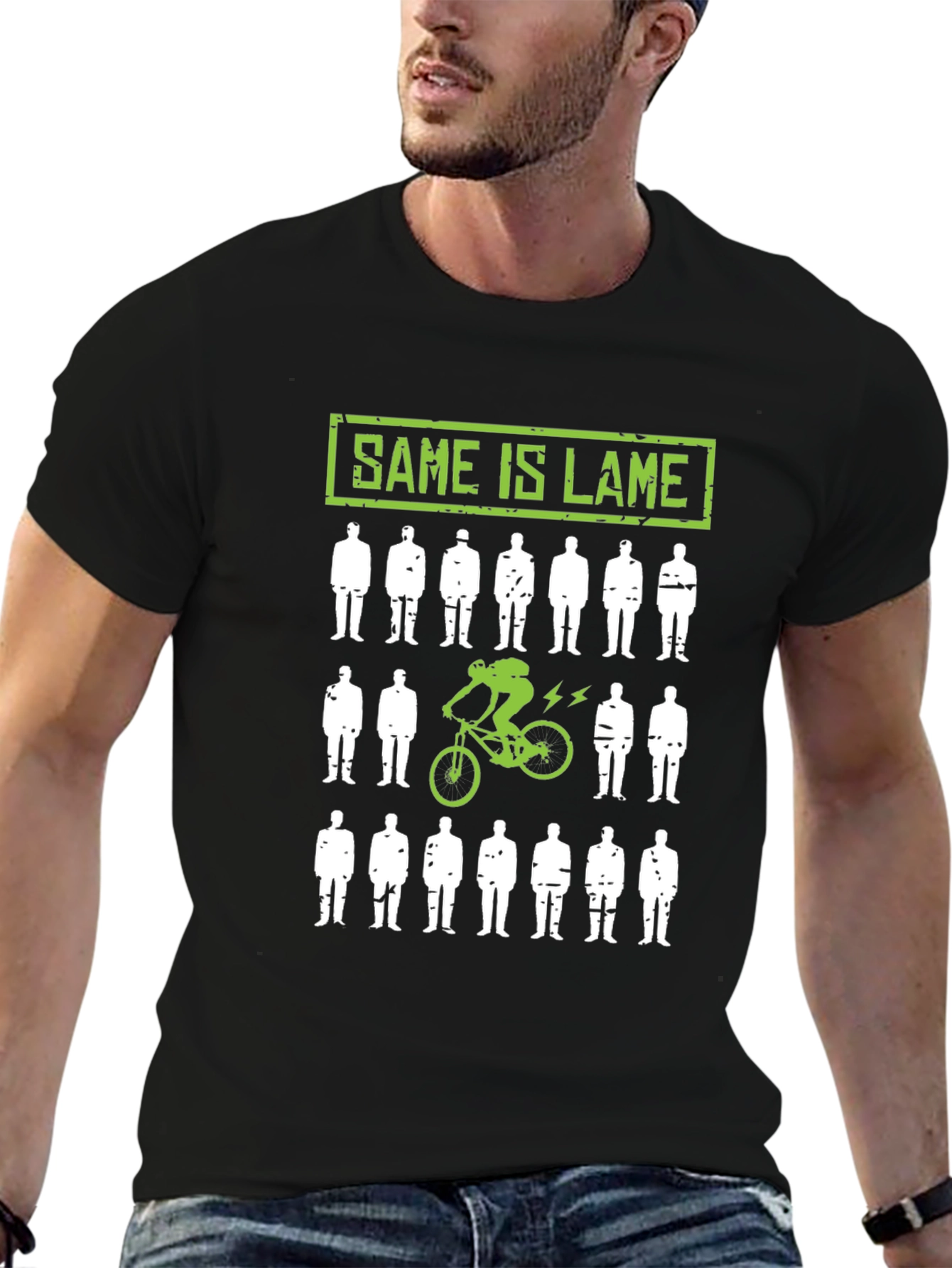 Same is Lame Mountain Biker Graphic T-Shirt