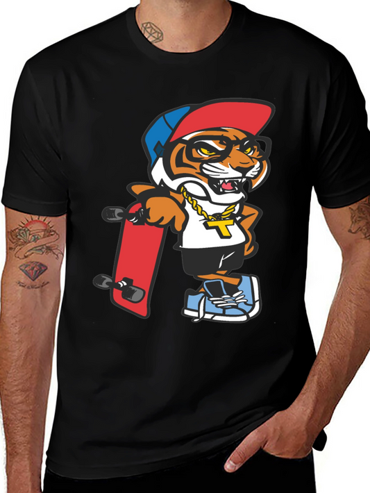 Cool Tiger Graphic Tee - Black T-Shirt