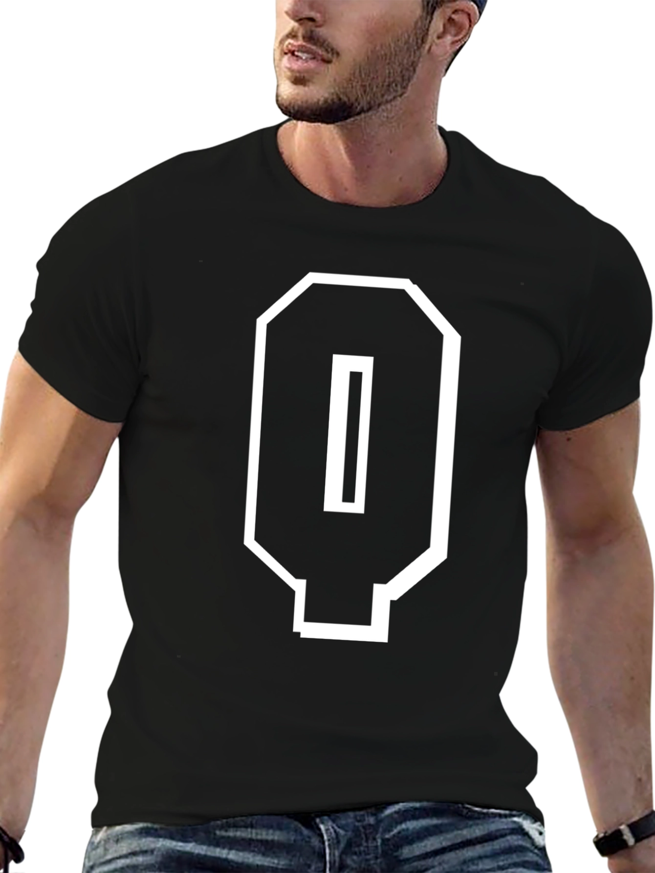 Modern Letter Q Graphic T-Shirt