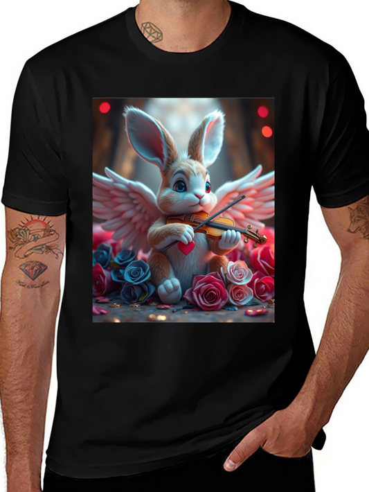 Bunny Angel Playing Violin T-Shirt