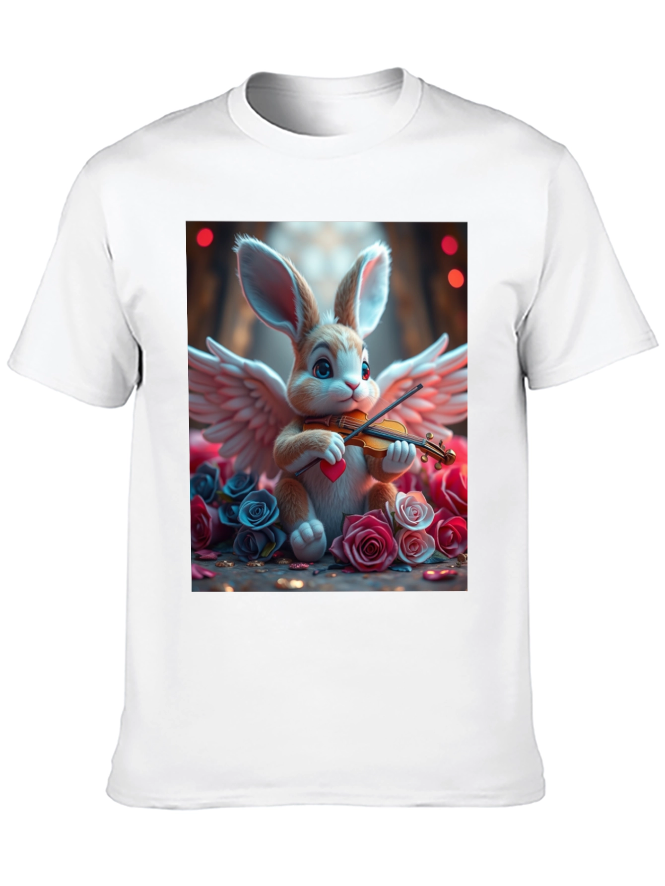 Bunny Angel Playing Violin T-Shirt