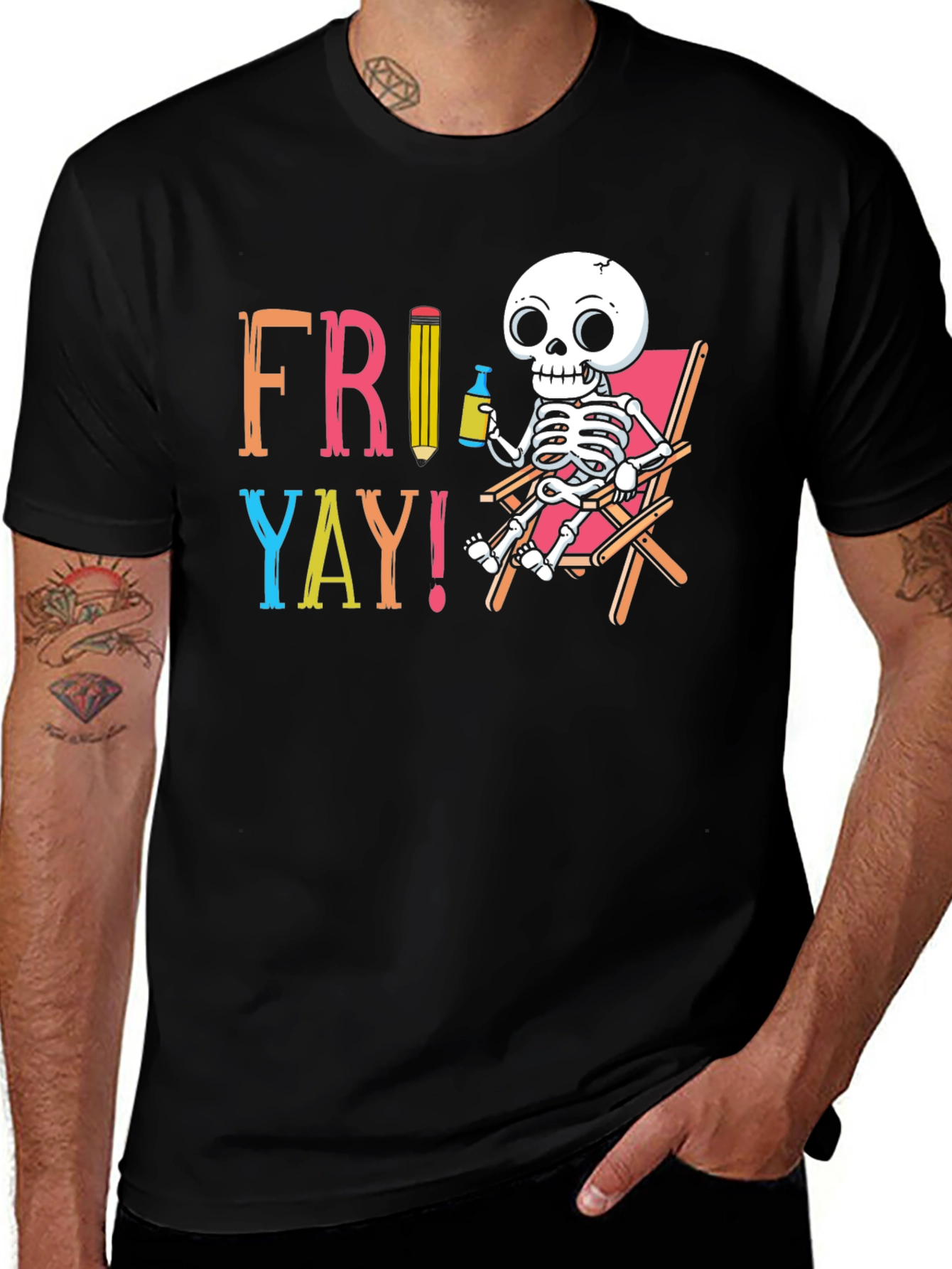 Fri-Yay Skeleton Graphic T-Shirt